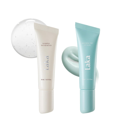 Laka Lip Care Duo- Washful Tint Remover & Soothing Prep Lip Mask
