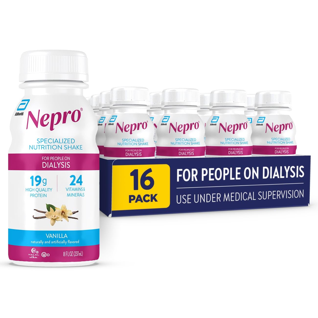 Nepro Renal Nutrition Shake for People on Dialysis, Vanilla, 16ct