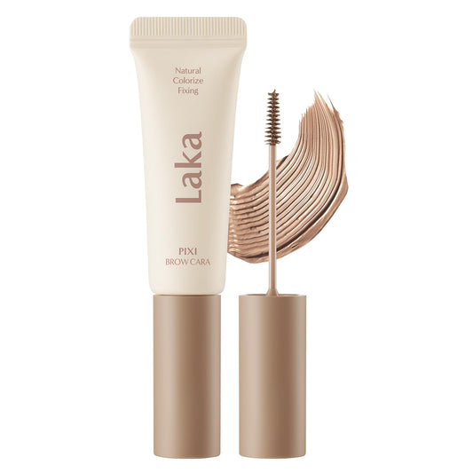 Laka Pixi Eyebrow Mascara 8g/0.28oz., Eyebrow Gel to Fix and Shape Brows, Clump-Free, Brow Fixer with Slim Precision Brush, Vegan, K-Beauty (02 Wood Brown)