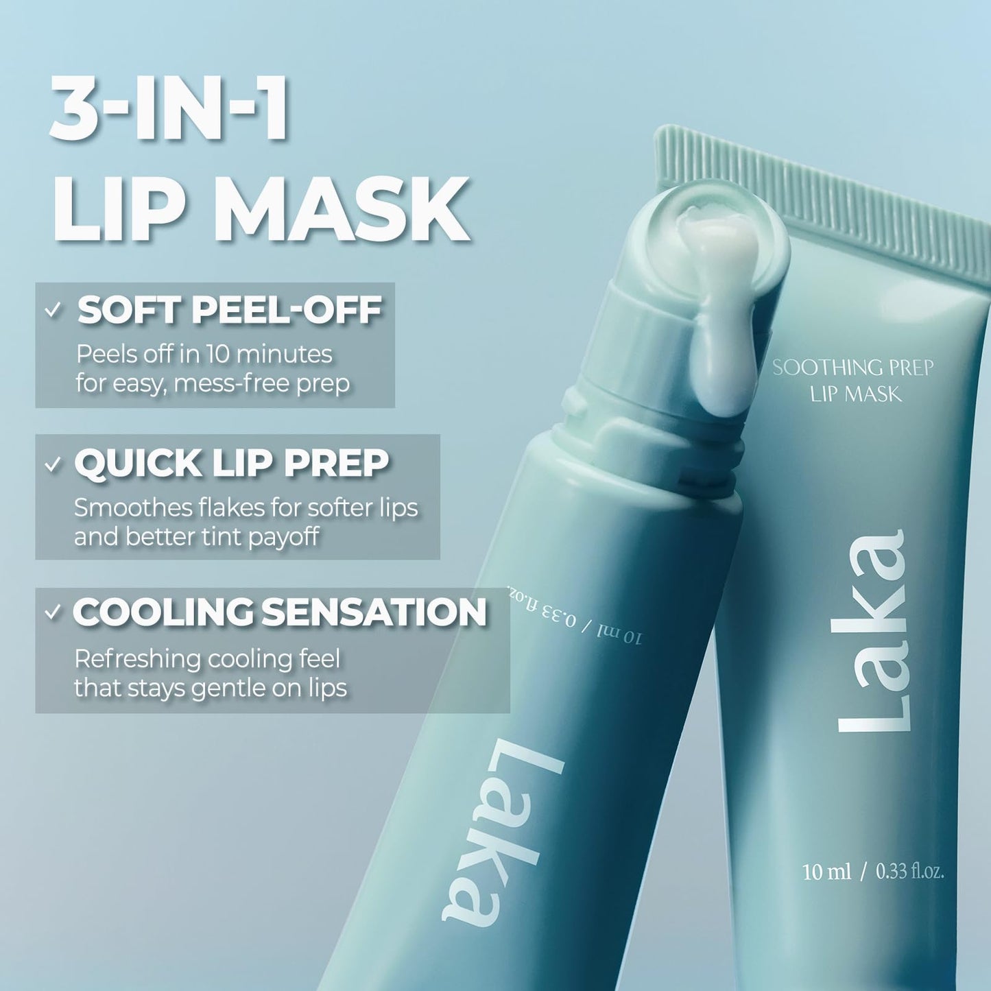 Laka Soothing Prep Lip Mask + Stain Lip Liner #07 Espresso Temper + Devil Lip #809 Burnt, Peel-off Lip Mask & Long Lasting Vivid Color