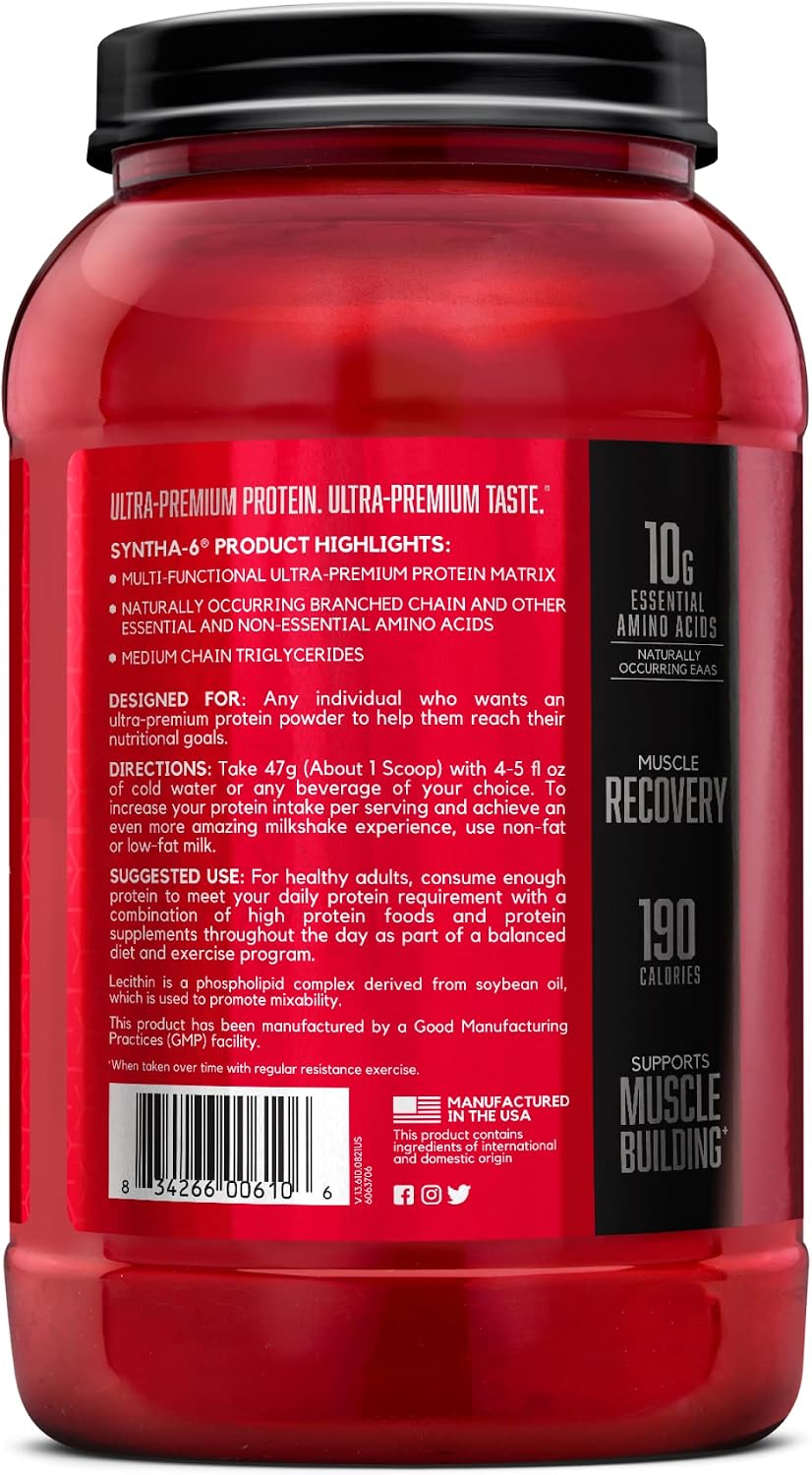 BSN SYNTHA-6 Premium Protein Powder, Vanilla Ice Cream, 28 Servings