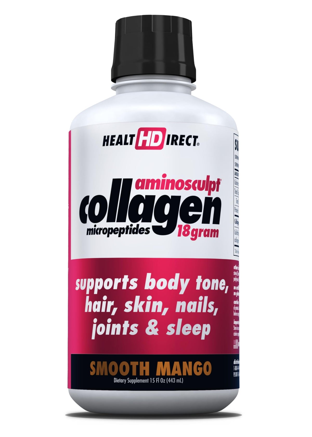 HEALTH DIRECT AminoSculpt Sugar-Free Liquid Collagen, Tart Cherry, 15 oz