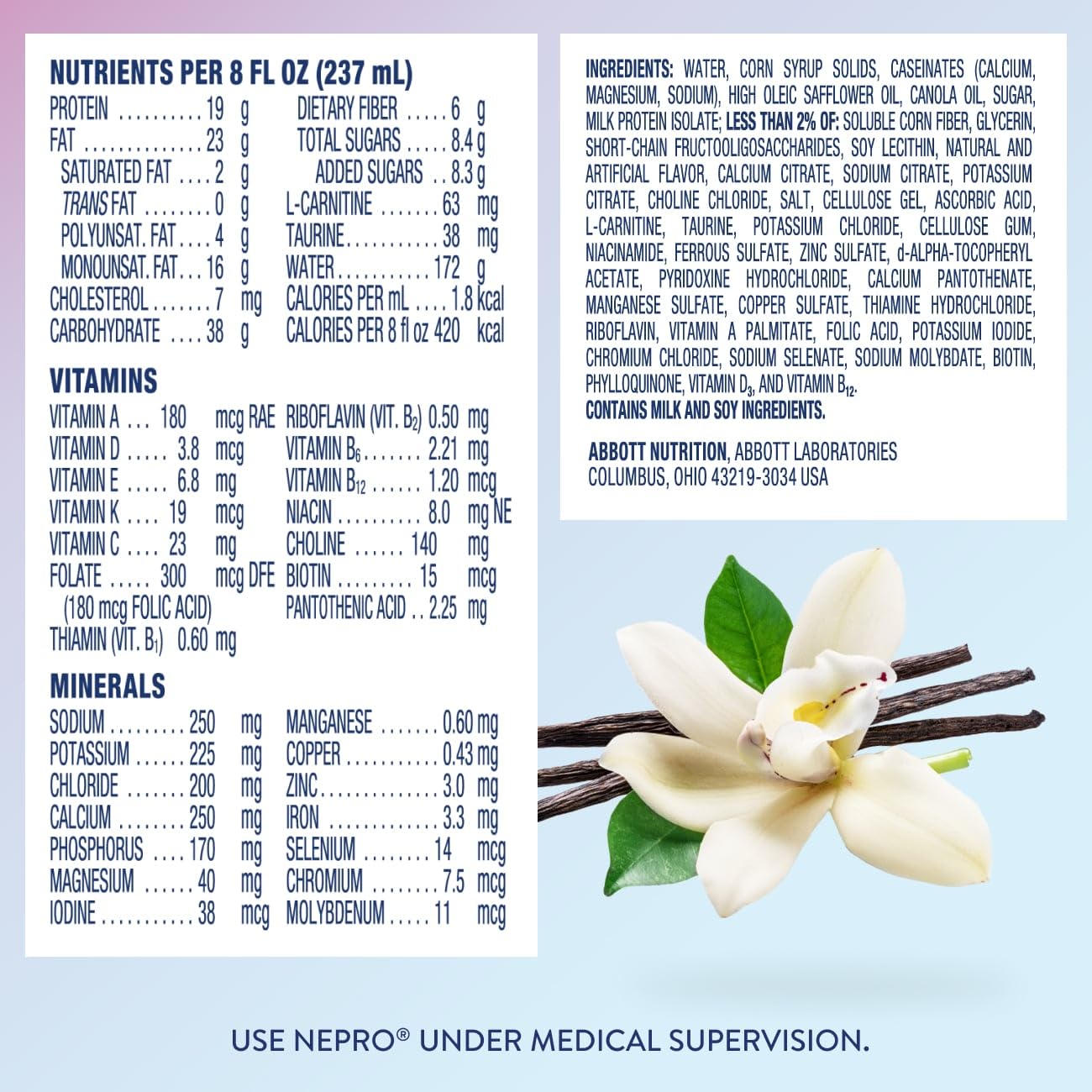 Nepro Renal Nutrition Shake for People on Dialysis, Vanilla, 16ct
