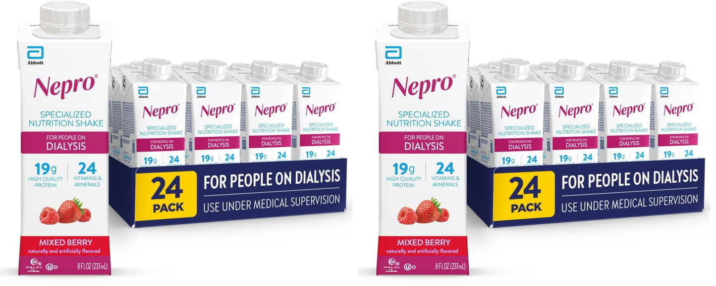 Nepro Renal Nutrition Shake for People on Dialysis, Mixed Berry, 24ct