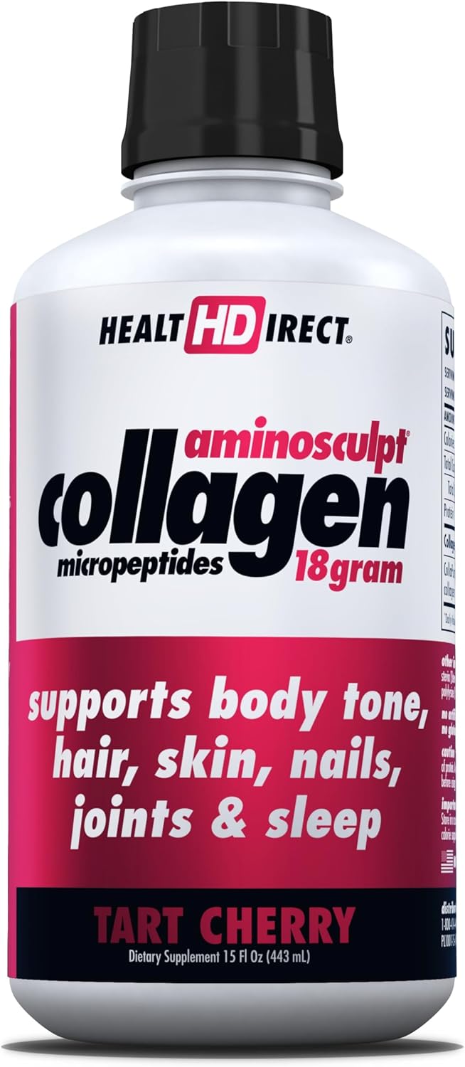 HEALTH DIRECT AminoSculpt Sugar-Free Liquid Collagen, Tart Cherry, 15 oz