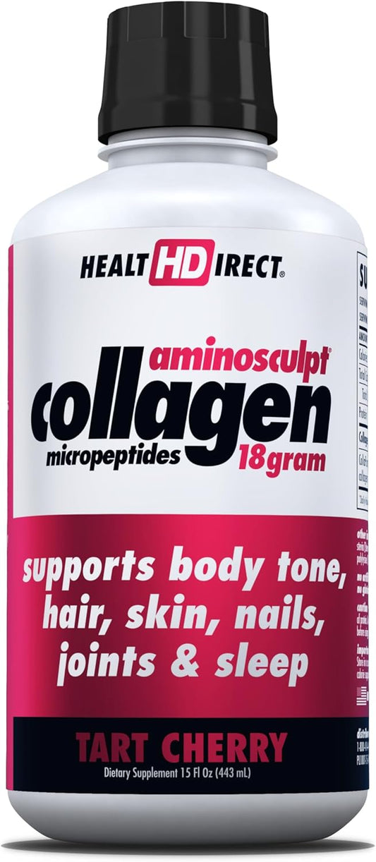 HEALTH DIRECT AminoSculpt Sugar-Free Liquid Collagen, Tart Cherry, 15 oz