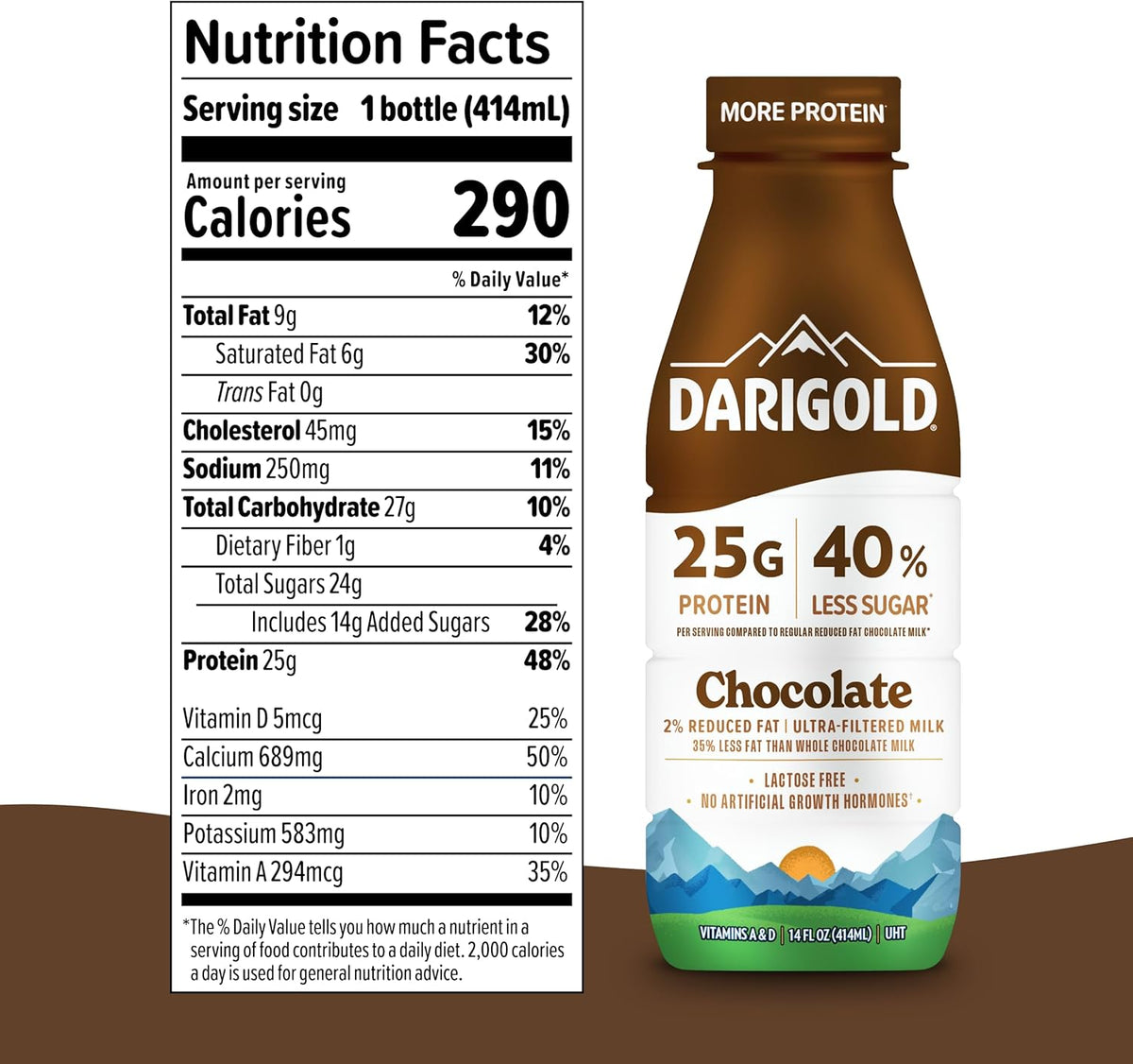 Darigold FIT High Protein Shelf Stable Chocolate Milk (14oz, 12ct)