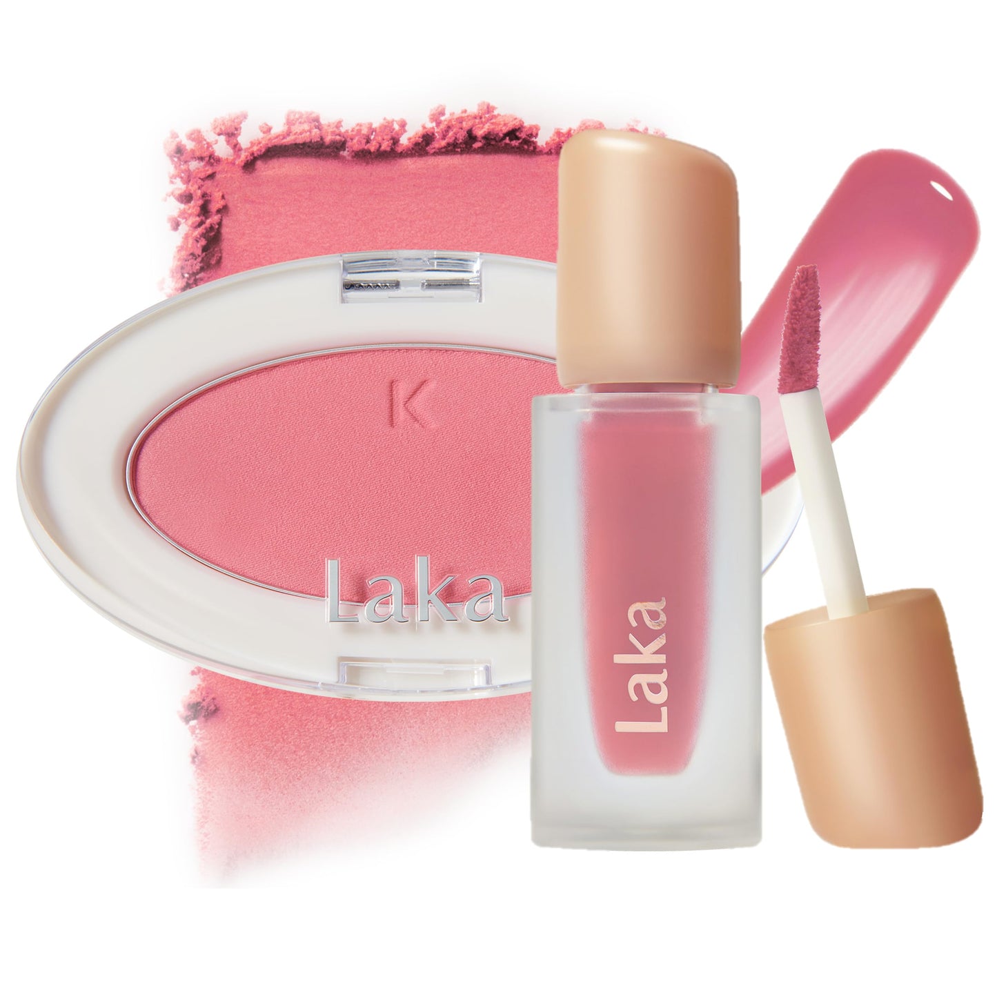 Laka Blush and Lip Duo- Love Silk Blush #703 Icon & Fruity Glam Tint #134 Peaches