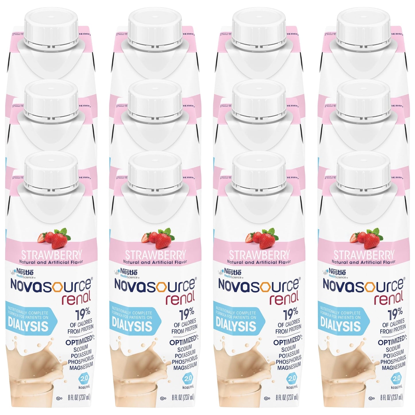 NOVASOURCE Renal Vanilla Dialysis Protein Shakes, 8 Fl Oz, 24pk