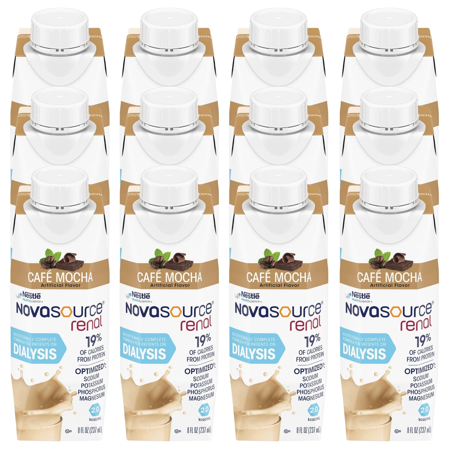NOVASOURCE Renal Vanilla Dialysis Protein Shakes, 8 Fl Oz, 24pk