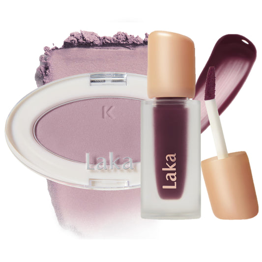 Laka Blush and Lip Duo- Love Silk Blush #708 Poem & Fruity Glam Tint #123 Unsweet Berry