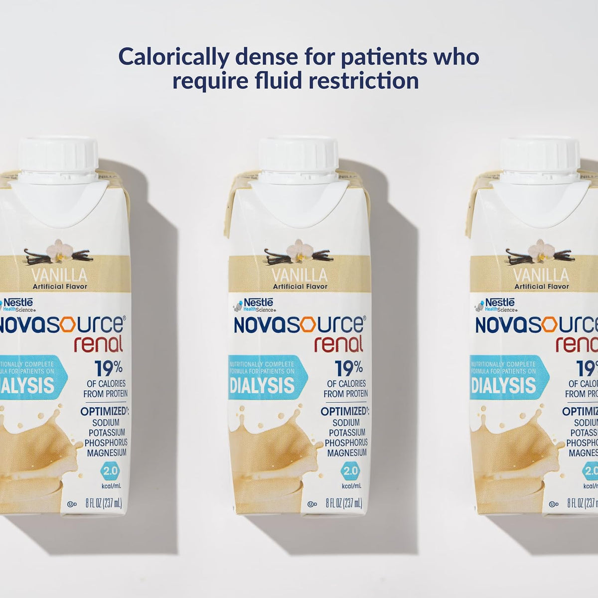 NOVASOURCE Renal Vanilla Dialysis Protein Shakes, 8 Fl Oz, 24pk