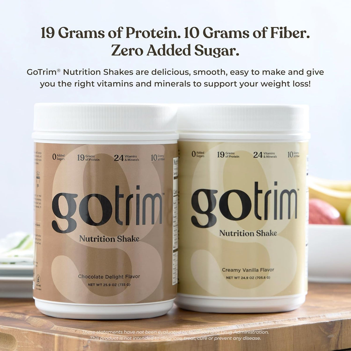 GoTrim Vanilla Protein Shake, Meal Replacement, 19g Protein, 14 Servings
