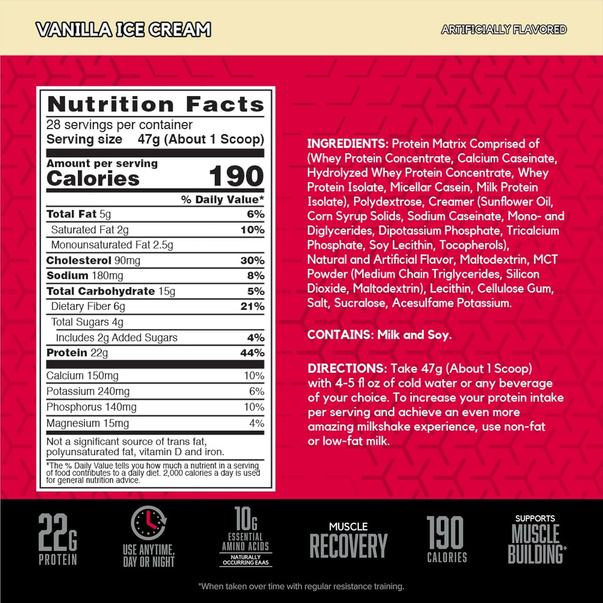 BSN SYNTHA-6 Premium Protein Powder, Vanilla Ice Cream, 28 Servings
